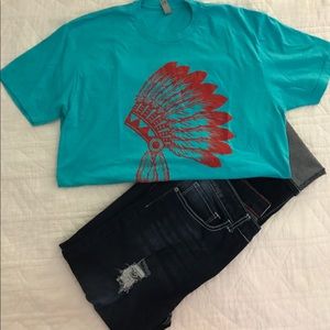 Indian head dress t shirt.